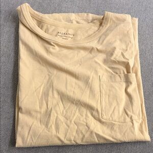 All Saints Men's Yellow T-Shirt